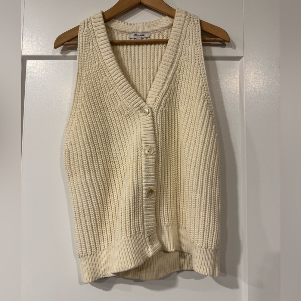 Madewell Sweater Knit Button Down Vest - Size L